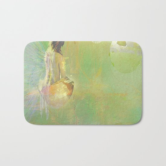 The angel and the dove of the peace Bath Mat
