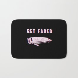 Get Faded Vintage Classic Barber Barbershop Barbering Tools Gift Idea Bath Mat | Hipster, Guy, Quotes, Funny, Graphicdesign, Shave, Stylist, Tools, Beard, Barber 