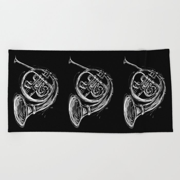 French Horn Beach Towel