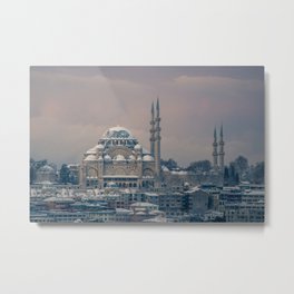 Winter Mosque, Istanbul Turkey, Sultanahmet Metal Print | Travelphotography, Turkish, Sultanahmet, Byzantine, Istanbul, Europe, Turkey, Travel, Livinghistory, Dusk 
