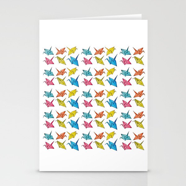 Colourfull paper cranes Stationery Cards
