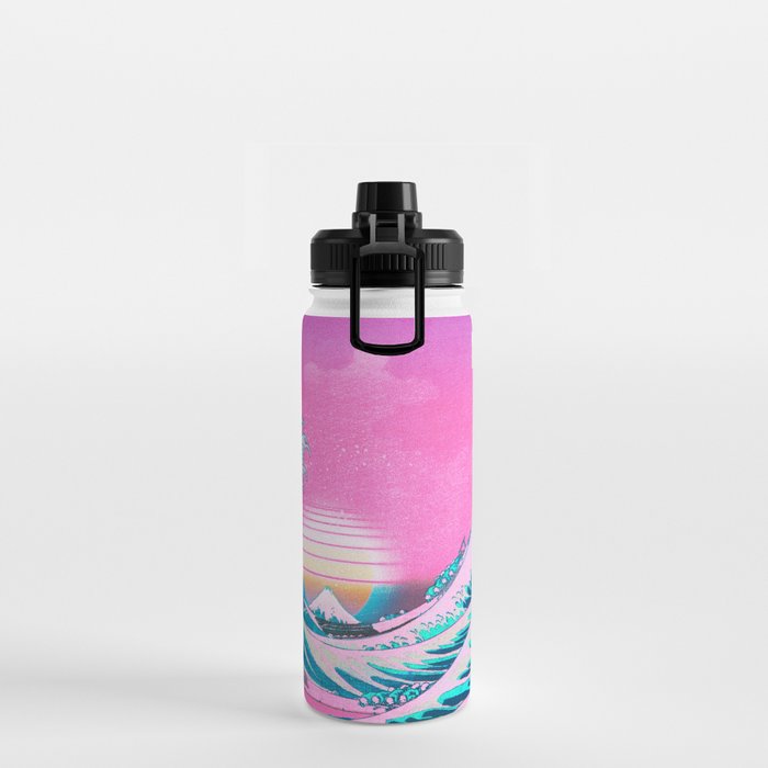 Vaporwave Aesthetic Great Wave Off Kanagawa' Water Bottle