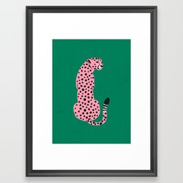 The Stare: Pink Cheetah Edition Framed Art Print | Tropical, Pop, Art, Cheetah, Fierce, Tiger, Forest, Watercolor, Modern, Wild 