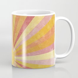 Shine On | Boho Sun Ray Design | Yellow and Pink Sunshine Illustration Coffee Mug