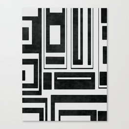 Modern Black White Abstract Simple Geometric Canvas Print