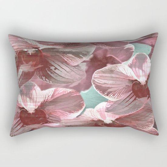 Vintage Pink Orchids Rectangular Pillow