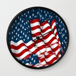 ORIGINAL  AMERICANA FLAG ART "STARS N' BARS" PATTERNS Wall Clock