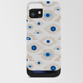 Modern Evil Eye Pattern - Blue and Brown iPhone Card Case
