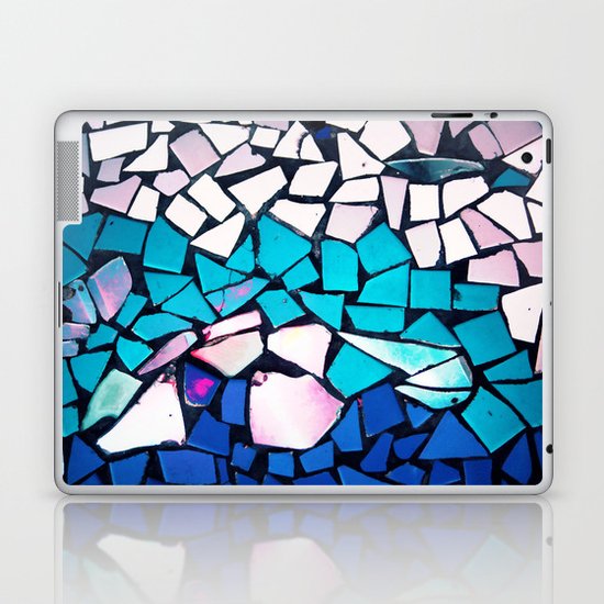 Turquoise and blue mosaic-(photograph) Laptop & iPad Skin