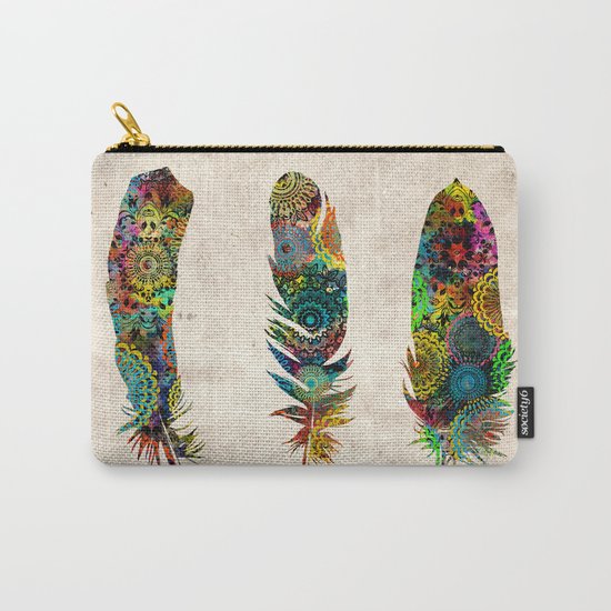 mandala vintage feathers Carry-All Pouch