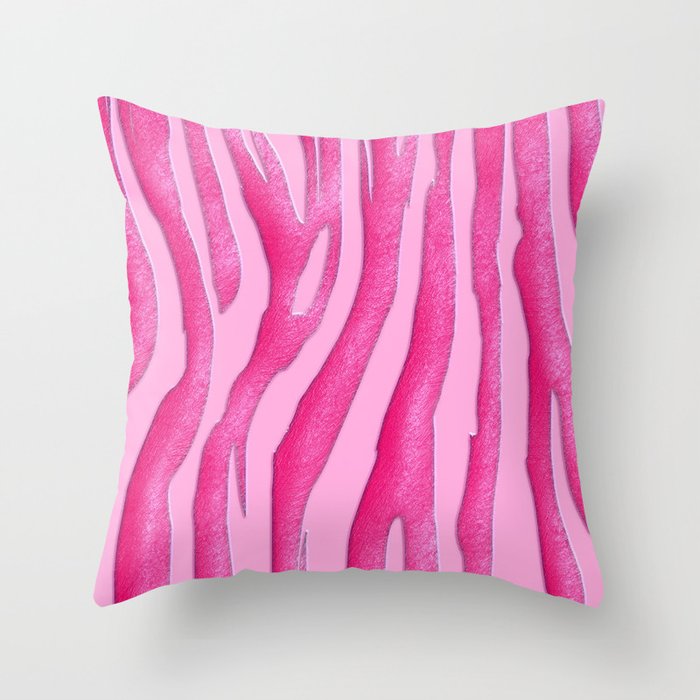 Bright Pink Zebra Print Throw Pillow By Serigraphonart Society6