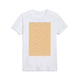 Japanese Waves (Orange & White Pattern) Kids T Shirt