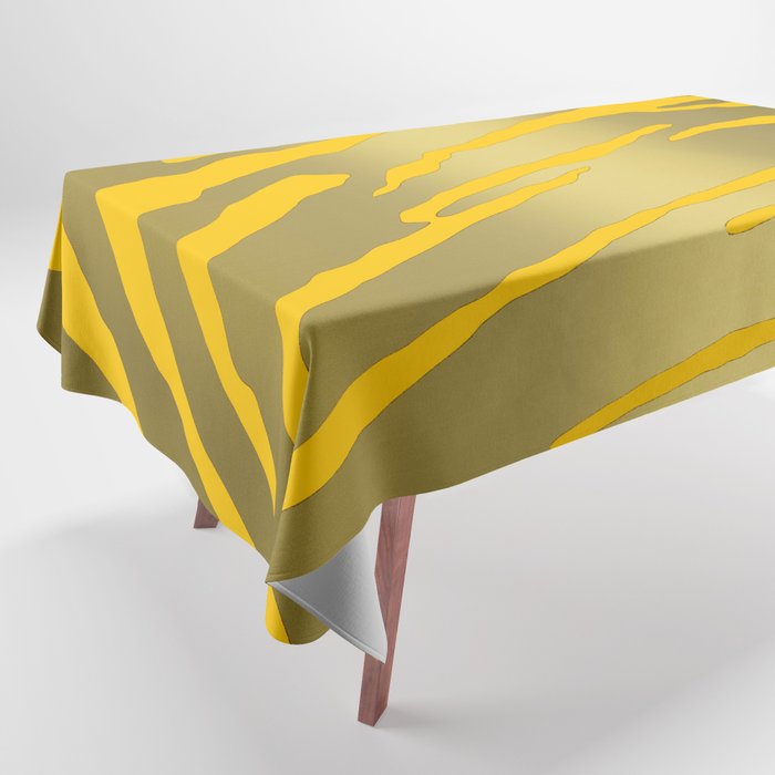 Gold Tiger Stripes Yellow Tablecloth