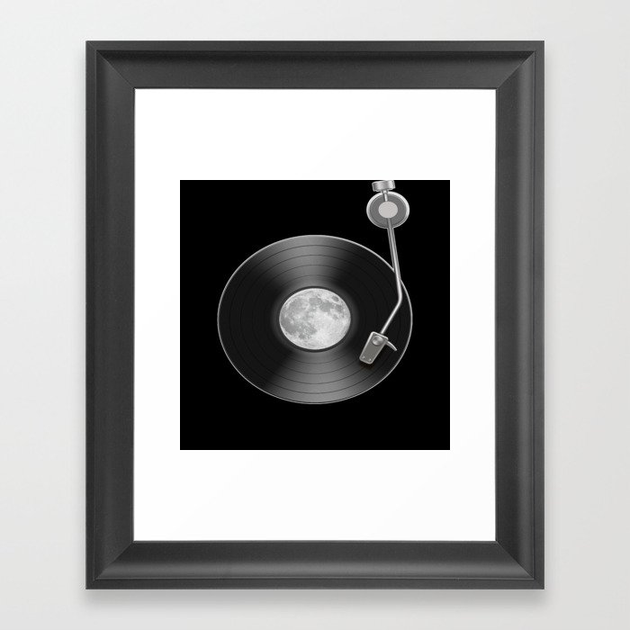 Moon Full Moon Record Space Framed Art Print