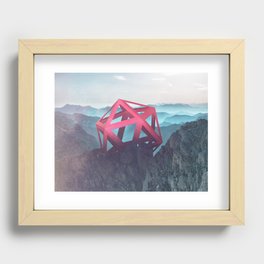 Peeking icosahedron Recessed Framed Print