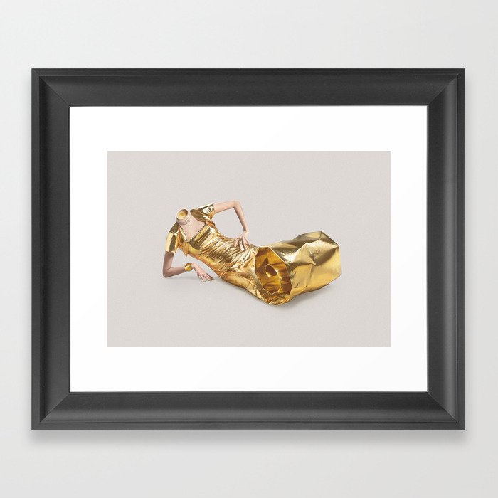 Lose your head - Gold tube Framed Art Print