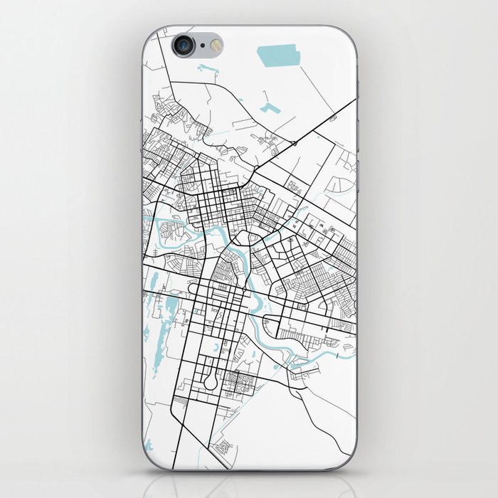 Nur-Sultan City Map of Akmola, Kazakhstan - Circle iPhone Skin
