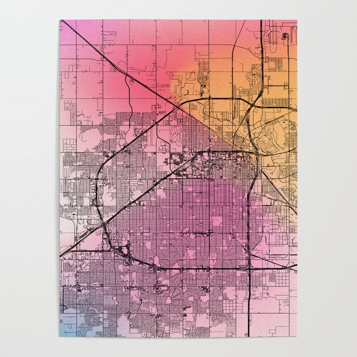 Lubbock, USA - Colorful City Map Poster