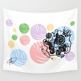 Rainbow Yarn Logo (Light Bg) Wall Tapestry