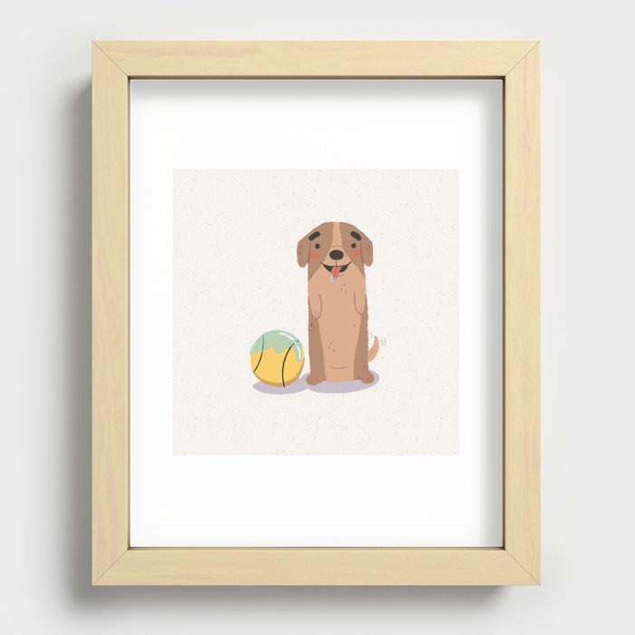 Cute Playful Puppy Recessed Framed Print
