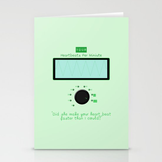 Heart beats per minute Stationery Cards