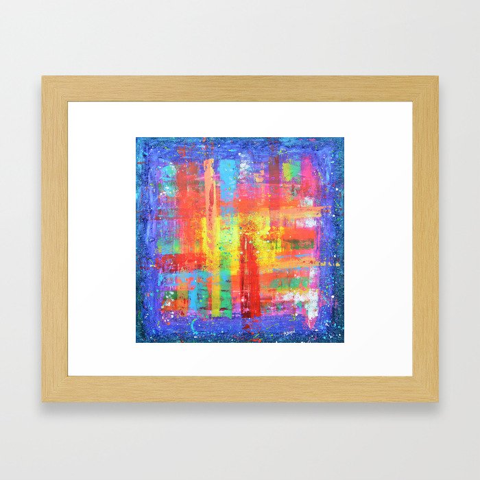 I have found my joy - prophetic art abstract expressionism rainbow colourful braille contemporary Framed Art Print