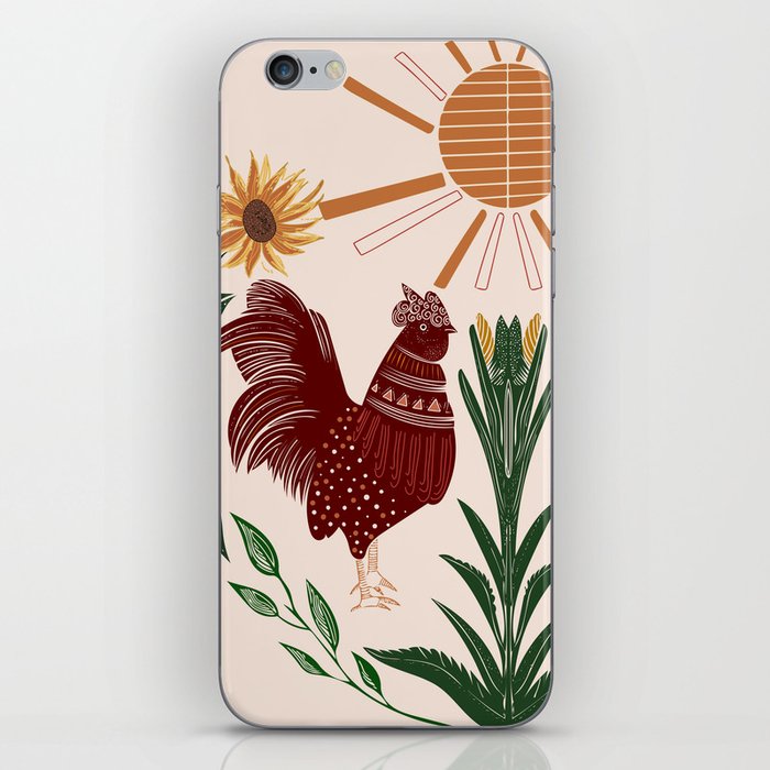 Folk art rooster  iPhone Skin