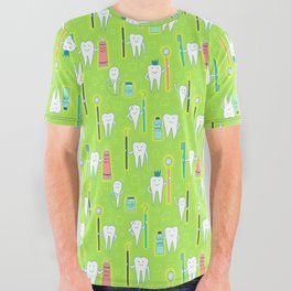 Dental Hygienist Teeth and Tools of the Trade All Over Graphic Tee