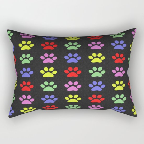 Paw Prints Pattern II Rectangular Pillow
