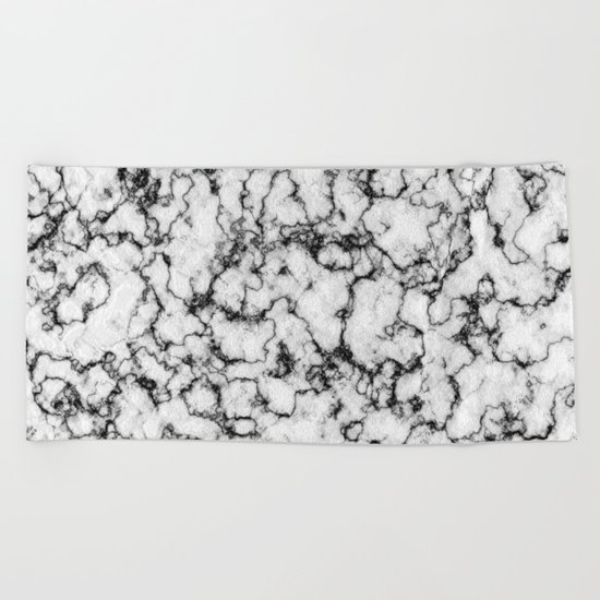 Black and White Stone Beach Towel