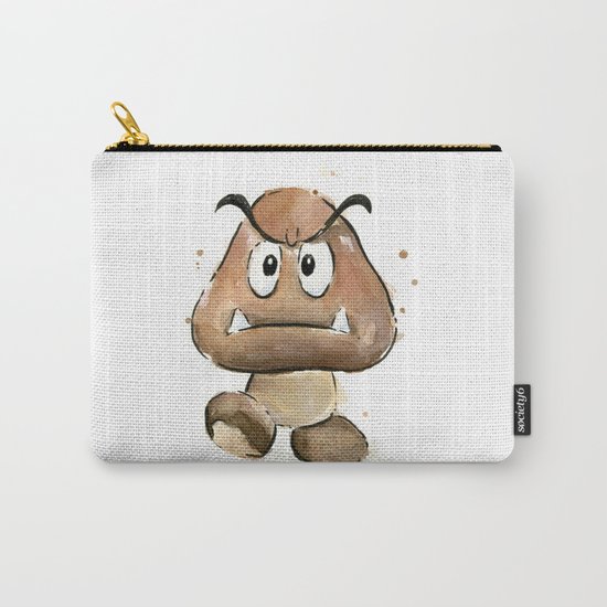 Goomba Watercolor Painting Mario Gamer Videogame Art Carry-All Pouch