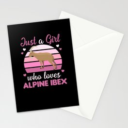 Just A Girl Who Loves Alpine Ibex Stationery Card
