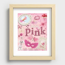 I Believe In Pink - Audrey Hepburn - Wall Art Print - Home Decor Print Recessed Framed Print