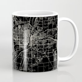 Joliet, USA - black and white city map Mug