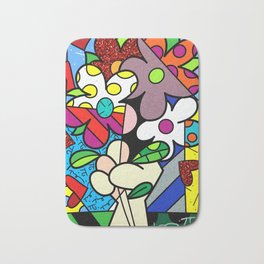 The Flowers Romero Bath Mat | Graphicdesign, Abstract, Drafting, Concept, Pattern, Oil, Britto, Comic, Ink, Cartoon 