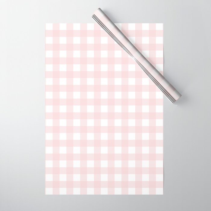 Pastel pink gingham pattern Wrapping Paper