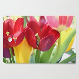 red and yellow tulips Cutting Board