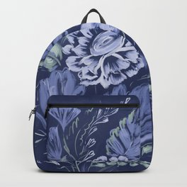 Floral design_Blue  Backpack