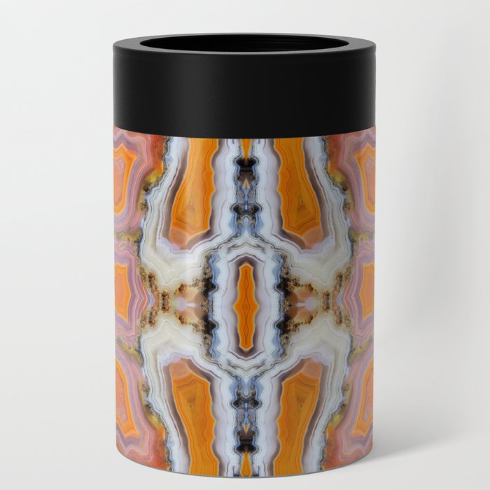 AgateMash (kaleidoscopic mosaic of gorgeous orange, white, pink and purple agate geodes) Can Cooler
