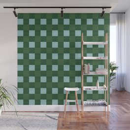 Checks in blue and green Wall Mural