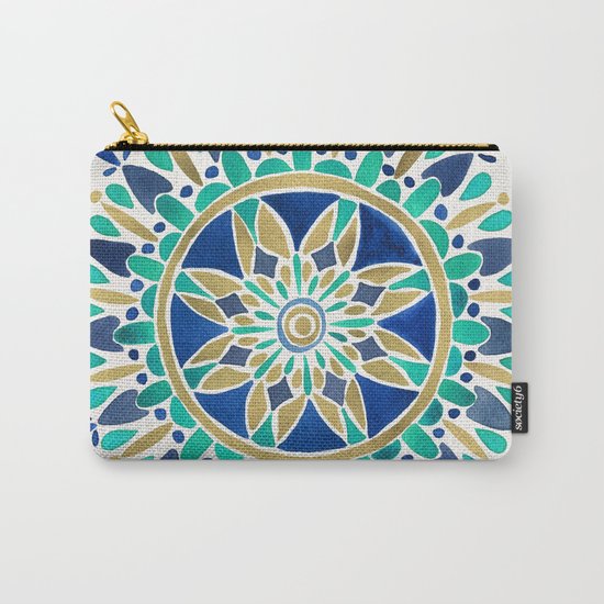 Mandala – Gold & Turquoise Carry-All Pouch
