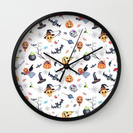 Seamless halloween horror texture Wall Clock