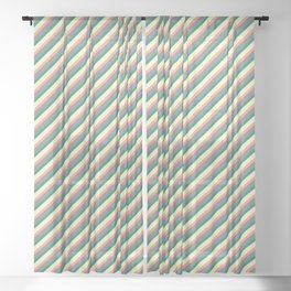 [ Thumbnail: Light Slate Gray, Sea Green, Light Yellow, and Light Salmon Colored Pattern of Stripes Sheer Curtain ]