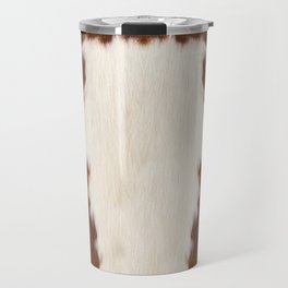 Faux Cowhide With White Spot Travel Mug