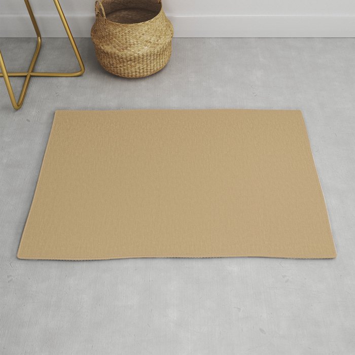 Medium Tan Brown Solid Color Pairs PPG Applesauce Cake PPG1095-5 - All One Single Shade Hue Colour Rug