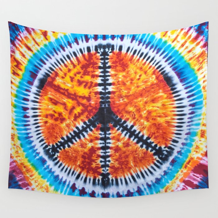 Tie Dye Peace Sign Wall Tapestry