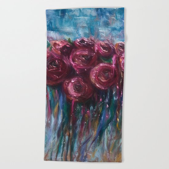 Abstract Roses Beach Towel