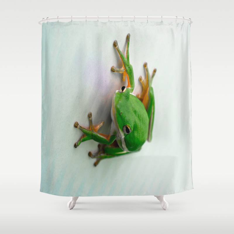 Green Tree Frog Shower Curtain By Scotthervieux Society6