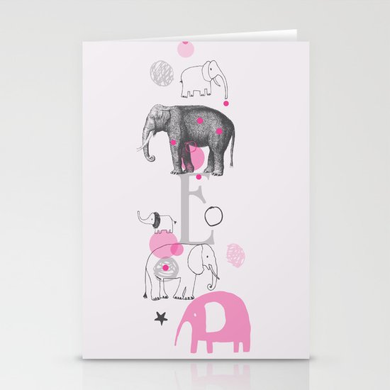 Elephants Circus Stationery Cards