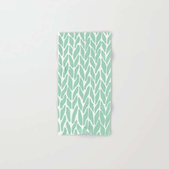 Hand Knitted Mint Hand & Bath Towel